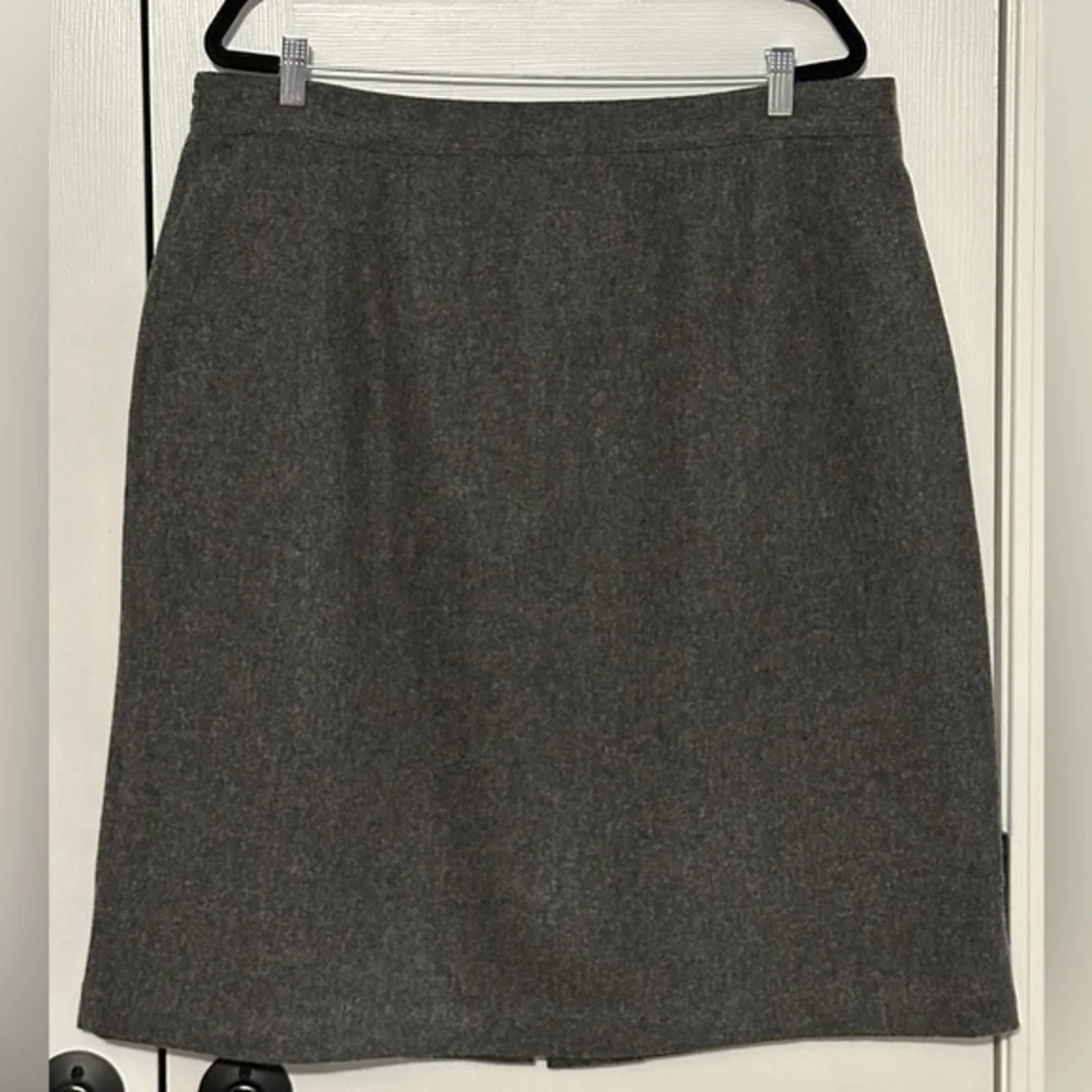 Sag Harbor Gray Wool Blend Pencil Skirt Back Slit Plus Size 22W